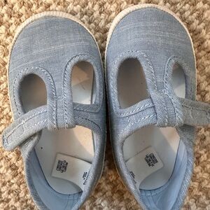 Janie and Jack Light Blue Canvas Mary Jane Shoes